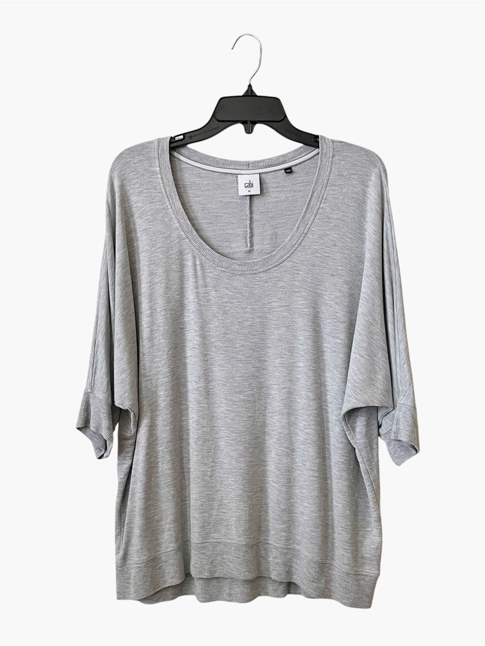 CAbi Style 5554 Center Stage Soft Gray Top Women's Size M Dolman Pullover Knit
